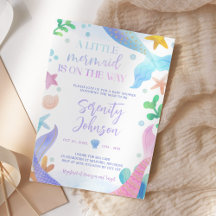 Aquarellmaid unter der Meeresbabydusche