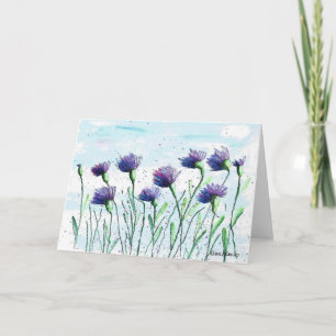 Aquarellmais-Blume, Folk Art Print Karte