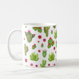 Aquarellmaler Kaktus nahtloser Muster Kaffeetasse