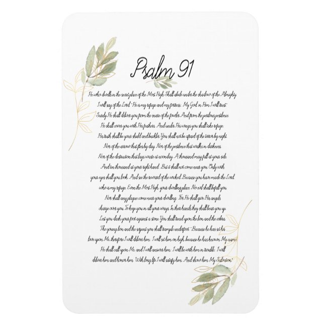 Aquarellmaler Psalm 91 Bibelkunst Christlich Magnet (Vertikal)