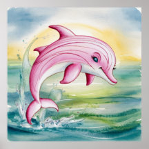 Aquarellmaler Rosa Delphin