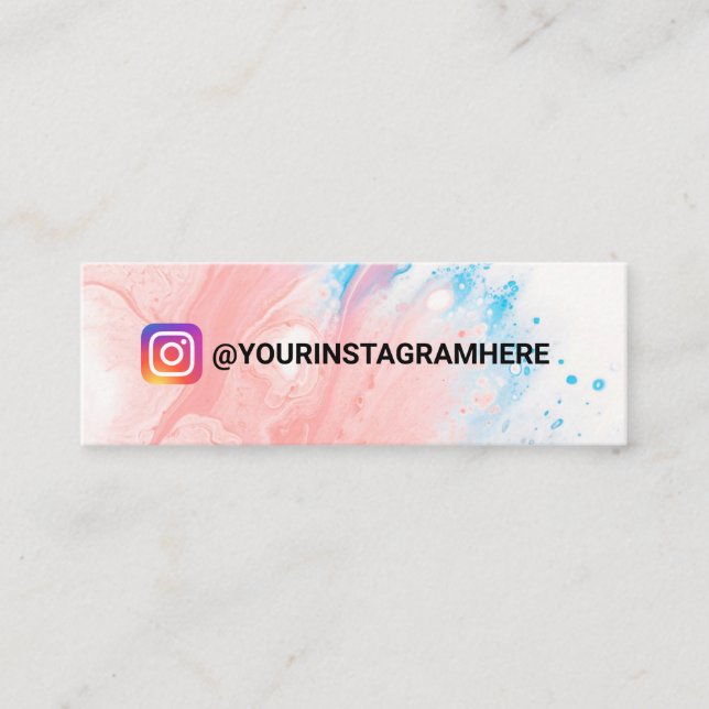 Aquarellmalerei Abstraktes Muster Social Media Mini Visitenkarte (Vorderseite)