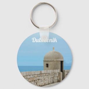 Aquarellmalerei an der Stadtmauer von Dubrovnik Schlüsselanhänger
