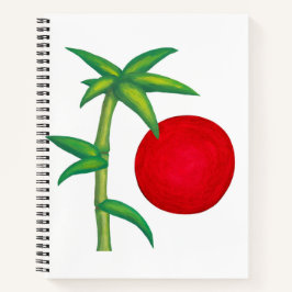 Aquarellmalerei asiatischer Sonnenbambus Notizbuch