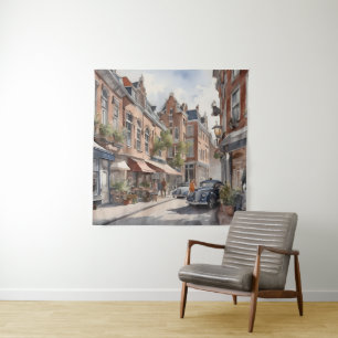 Aquarellmalerei auf Amsterdam Wandteppich