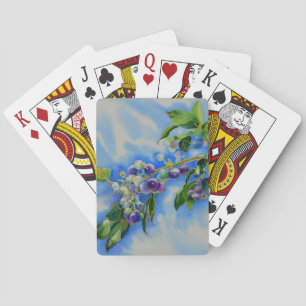 Aquarellmalerei auf Blaubeere Spielkarten