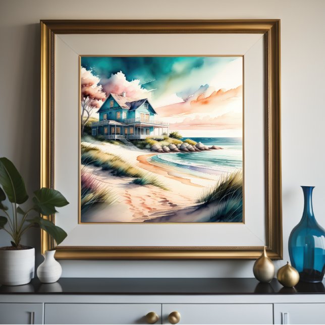 Aquarellmalerei auf dem Beach House Poster (Von Creator hochgeladen)