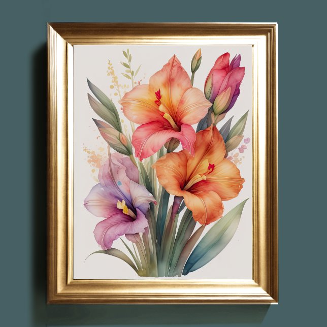 Aquarellmalerei auf Gladiolas II Poster (Von Creator hochgeladen)