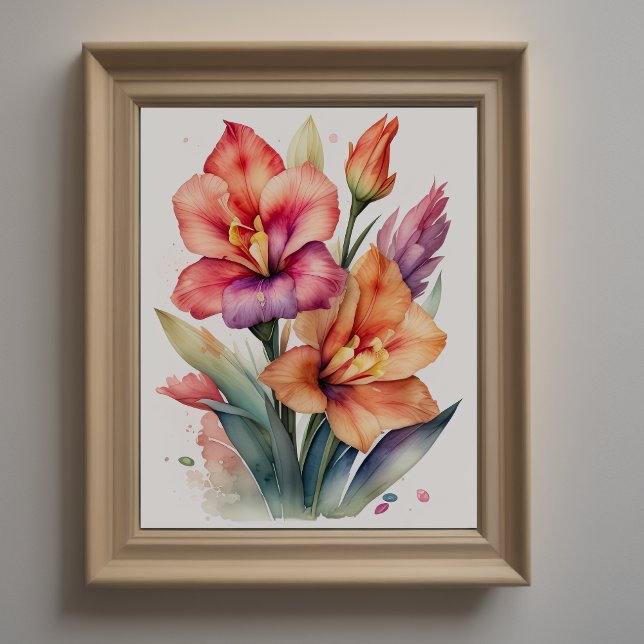 Aquarellmalerei auf Gladiolas III Poster (Von Creator hochgeladen)