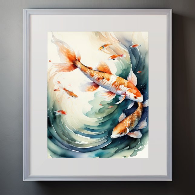 Aquarellmalerei auf Koi-Fisch III Poster (Von Creator hochgeladen)