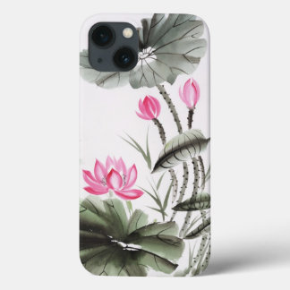 Aquarellmalerei auf Lotus Blume 2 iPhone 13 Hülle