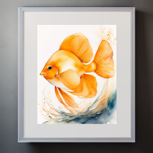 Aquarellmalerei auf Orangenfisch II Poster (Von Creator hochgeladen)