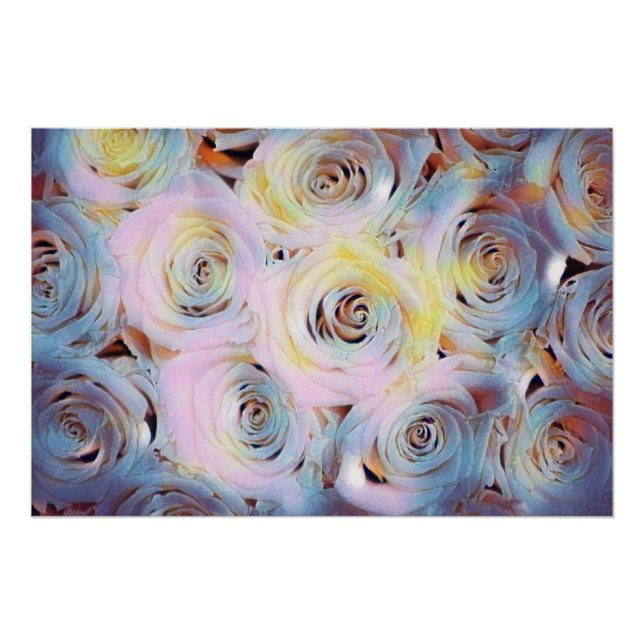 Aquarellmalerei auf rosa lila Rose Poster (Vorderseite)