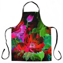 Aquarellmalerei auf Roten Blume auf Schwarz