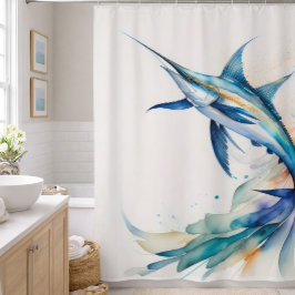 Aquarellmalerei auf Schwertfisch Duschvorhang