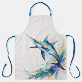 Aquarellmalerei auf Schwertfisch Schürze
