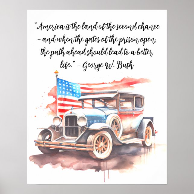 Aquarellmalerei auf Vintage Car Poster (Vorne)