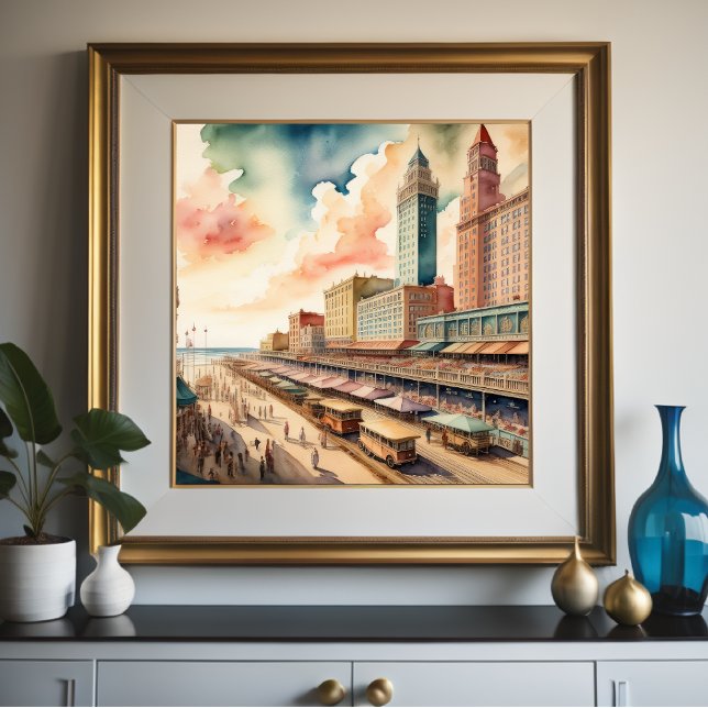 Aquarellmalerei auf Vintagem Küstensteg Poster (Von Creator hochgeladen)