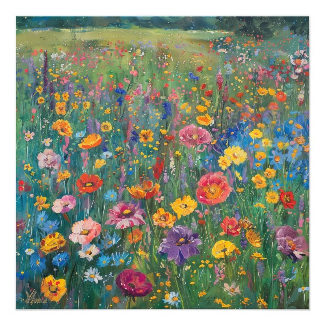 Aquarellmalerei auf Wildblume Fotodruck (Vorne)