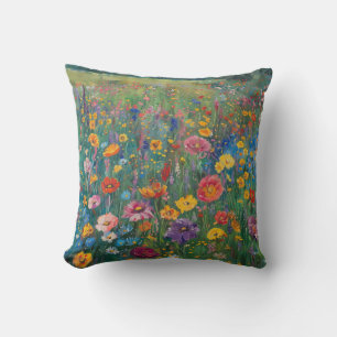 Aquarellmalerei auf Wildblume Kissen