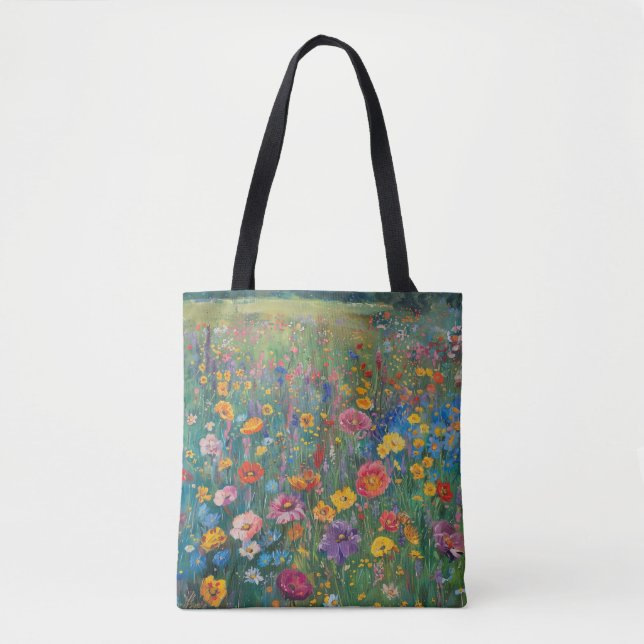 Aquarellmalerei auf Wildblume Tasche (Vorderseite)