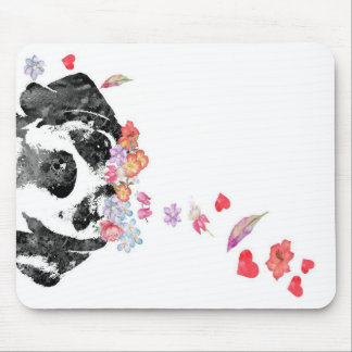 Aquarellmalerei Beagle Hund Kranz Blumen Mousepad