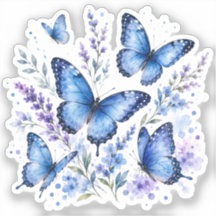 Aquarellmalerei Blaue Schmetterlinge