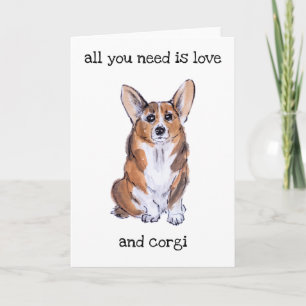 Aquarellmalerei Corgi sumie Karte