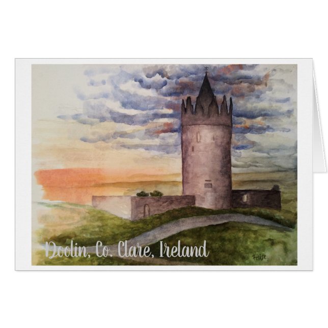 Aquarellmalerei, Doolin, Grafschaft Clare, Irland (Vorderseite (Horizontal))