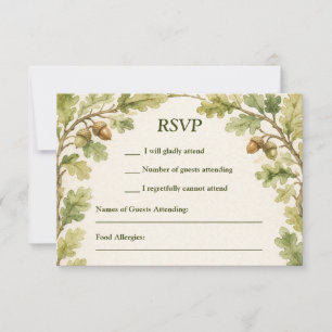 Aquarellmalerei Eichenbaum gerahmt RSVP Karte