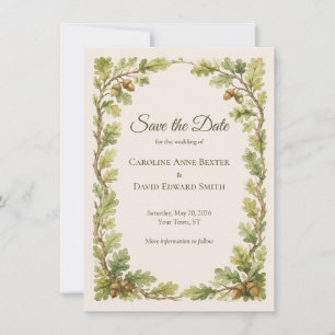 Aquarellmalerei Eichenholzrahmen Save-the-Date-Kar