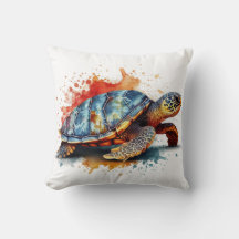 Aquarellmalerei einer bunten Schildkröte