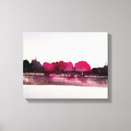 Aquarellmalerei einer farbenfrohen Landschaft Leinwanddruck