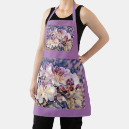 Aquarellmalerei einer lila Azeenblüte Schürze