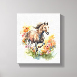 Aquarellmalerei eines Pferdes Leinwanddruck