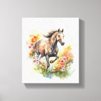 Aquarellmalerei eines Pferdes Leinwanddruck
