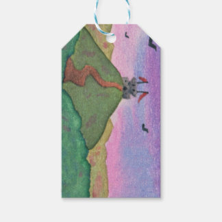 Aquarellmalerei Fantasy Burg Burg Geschenkanhänger