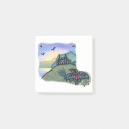 Aquarellmalerei Fantasy Burgen von Castelgrande Post-it Klebezettel