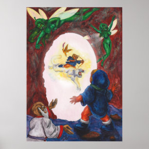 Aquarellmalerei Fantasy Vision Eros King Fairy Poster