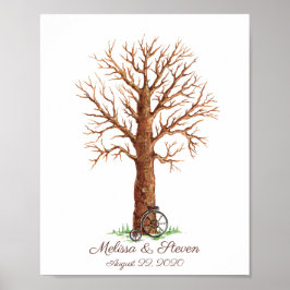 Aquarellmalerei Fingerprint Tree Poster