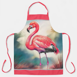 Aquarellmalerei Flamingo Schürze