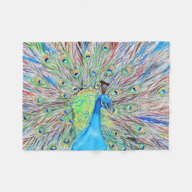 Aquarellmalerei Fleecedecke (Vorderseite (Horizontal))