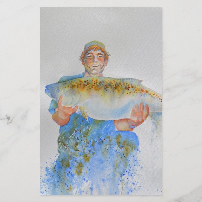 Aquarellmalerei für Fischer (Vorderseite)