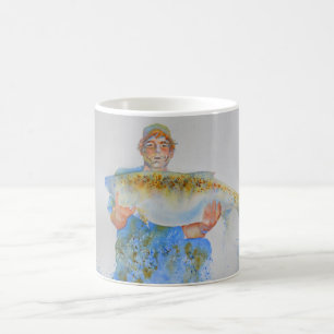 Aquarellmalerei für Fischer Kaffeetasse