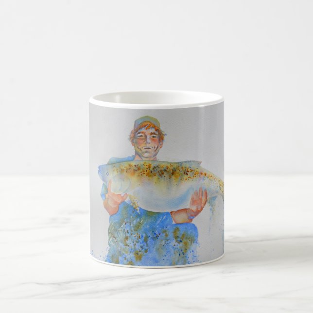 Aquarellmalerei für Fischer Kaffeetasse (Mittel)