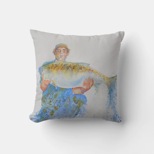 Aquarellmalerei für Fischer Kissen (Vorderseite)