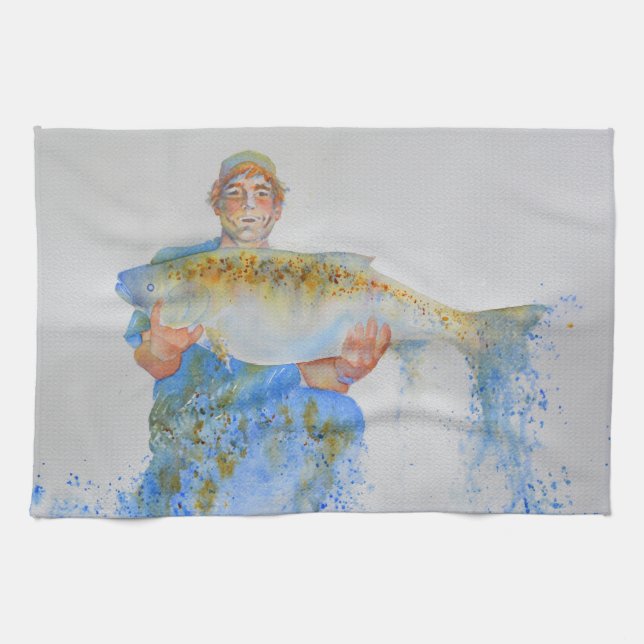 Aquarellmalerei für Fischer Küchentuch (Horizontal)