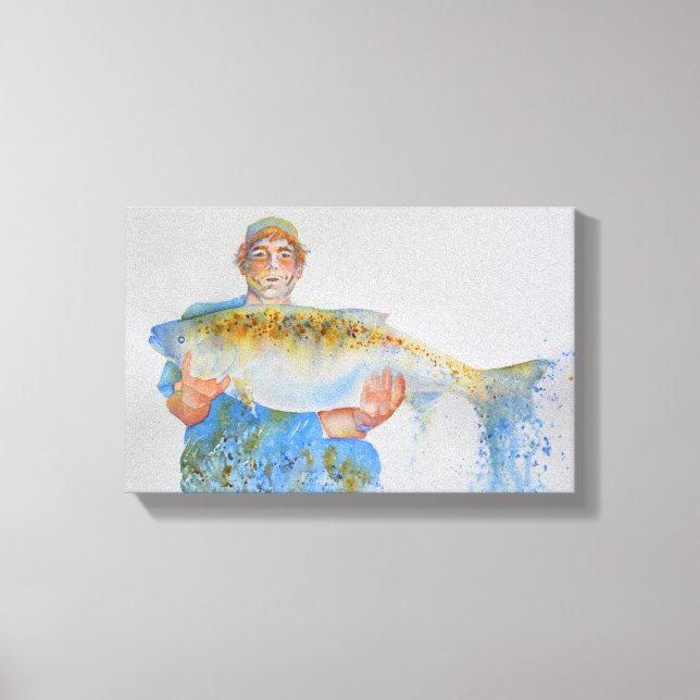 Aquarellmalerei für Fischer Leinwanddruck (Vorderseite)