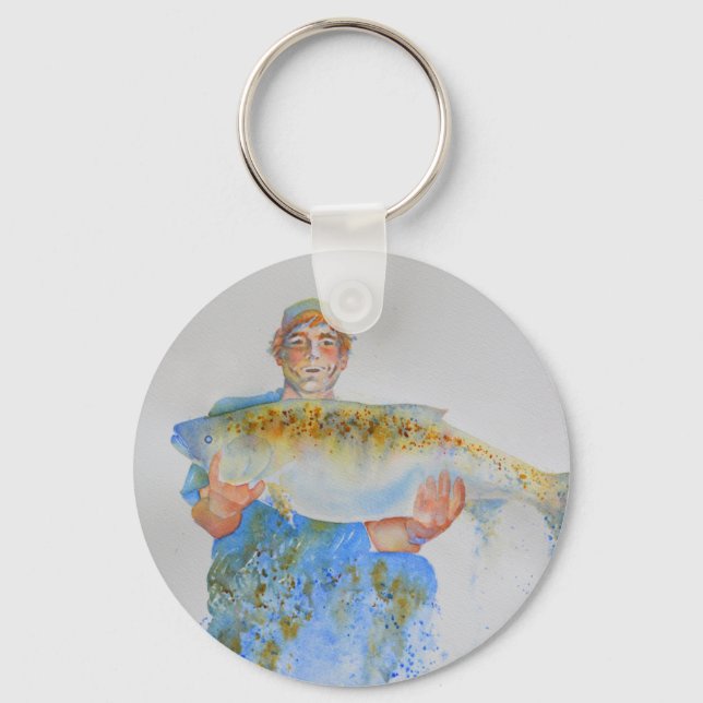 Aquarellmalerei für Fischer Schlüsselanhänger (Vorderseite)