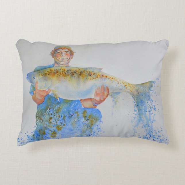 Aquarellmalerei für Fischer Zierkissen (Vorderseite)